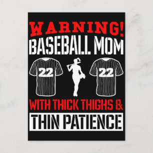 Warning baseball mum with thick thighs and thin pa holiday postcard