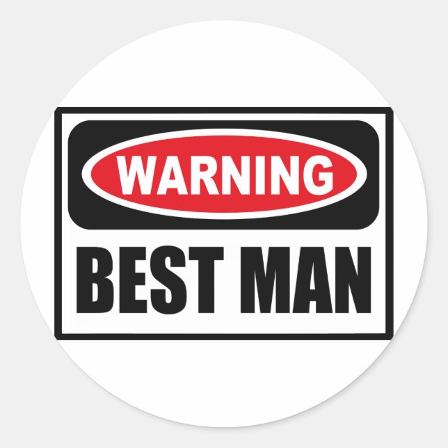 Warning BEST MAN Sticker (Front)