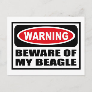 Warning BEWARE OF MY BEAGLE Postcard