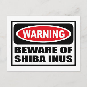 Warning BEWARE OF SHIBA INUS Postcard