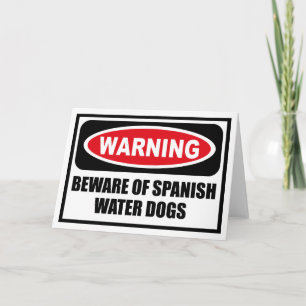Warning BEWARE OF SPANISH WATER DOGS Greeting Card