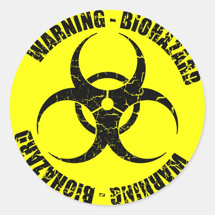 Warning Biohazard Sticker | Zazzle.co.uk