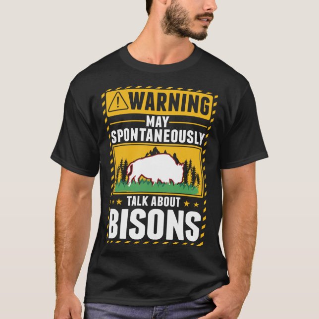 Warning Bison Water Buffalo T-Shirt (Front)