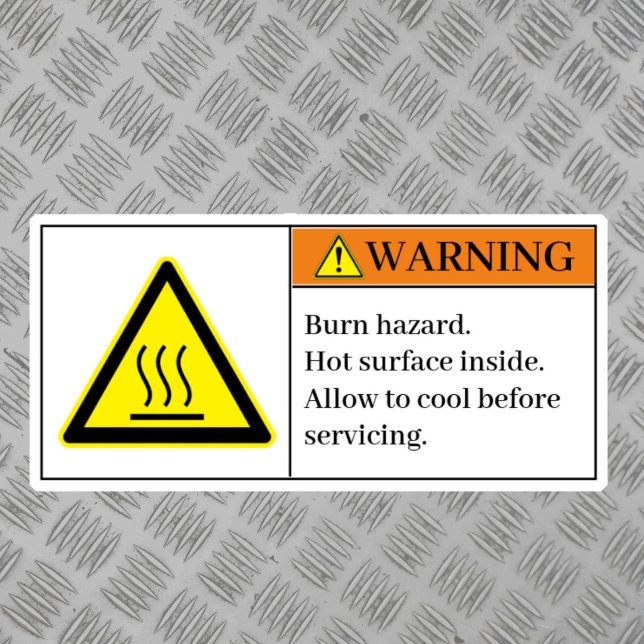 Warning Burn Hazard Label (Creator Uploaded)