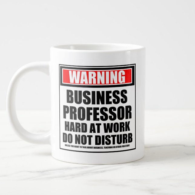 Warning Business Professor Hard At Work Large Coffee Mug (Left)