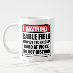 Warning Cable Field Service Technician Large Coffee Mug