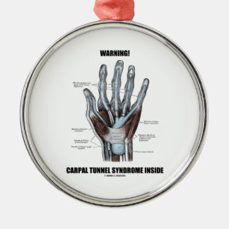 Warning! Carpal Tunnel Syndrome Inside (Anatomy) Metal Tree Decoration