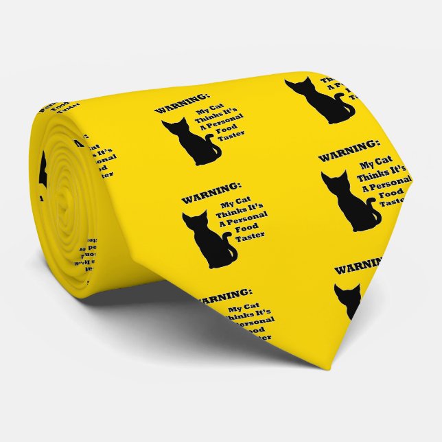 Warning Cat Tie (Rolled)
