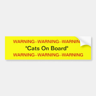 Warning Cats  Bumper Sticker