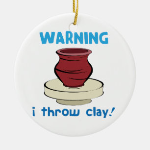 Warning Ceramic Tree Decoration