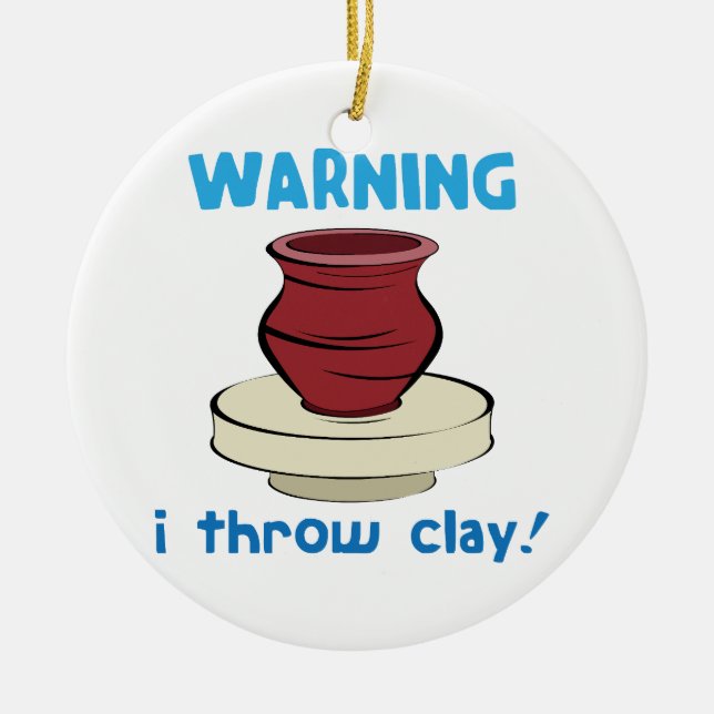 Warning Ceramic Tree Decoration (Front)