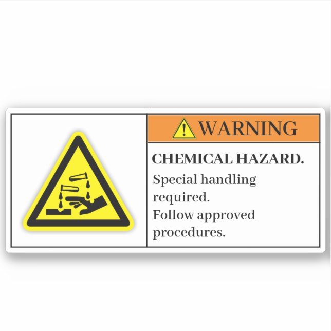 Warning Chemical Hazard Label (Front)