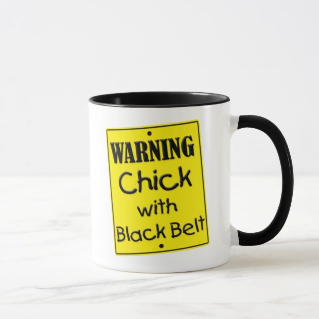 Warning Chick with Black Belt Mug (Right)