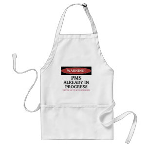 Warning Chick With PMS apron