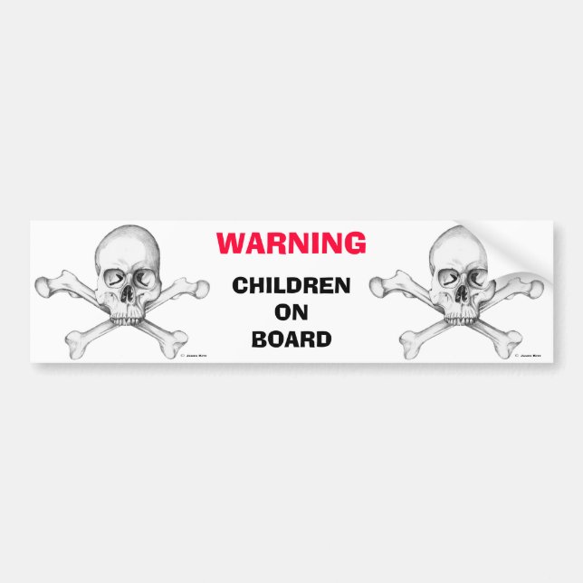 WARNING: Children on Board Bumper Sticker (Front)