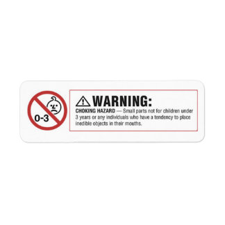 Warning: Choking Hazard Vending Label Sticker
