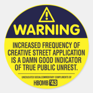Warning Classic Round Sticker