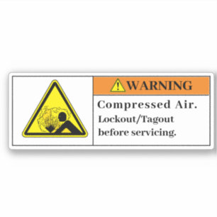 Warning Compressed Air Label