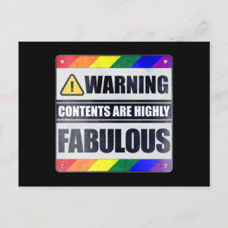 Warning: Contents are Highly Fabulous LGBT Postcard
