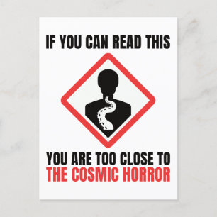 Warning Cosmic Horror Cthulhu Lovecraft Postcard