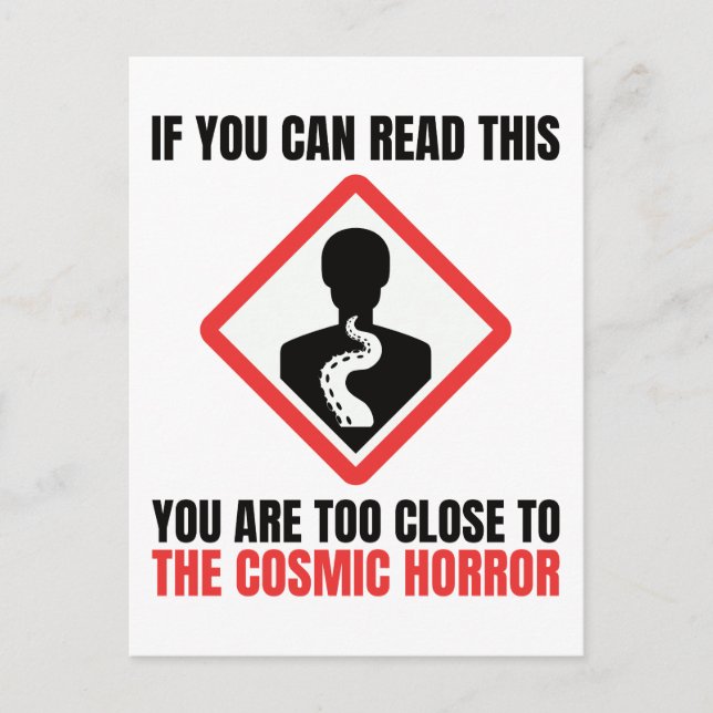Warning Cosmic Horror Cthulhu Lovecraft Postcard (Front)
