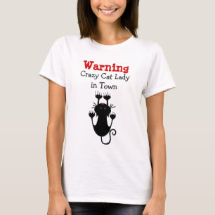 Warning Crazy Cat Lady Humourous T-Shirt