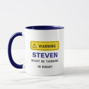 Warning: [Custom Name] Might Be Thinking in Binary Mug
