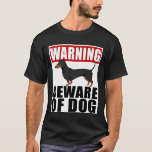 Warning Dachshund Beware Of Dog Sticker Funny For T-Shirt
