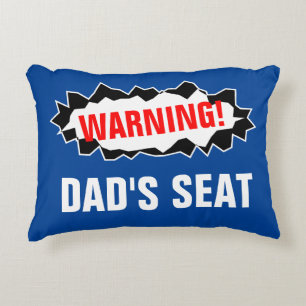 Warning Dad's Seat Father's Day gift throw pillow