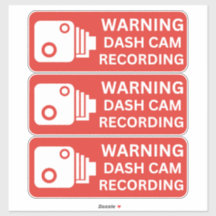 Warning Dash CAM Recording Vehicle Camera Security