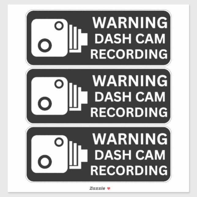Warning Dash CAM Recording Vehicle Camera Security (Sheet)
