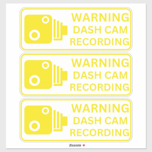 Warning Dash CAM Recording Vehicle Camera Security (Sheet)