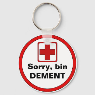 Warning - dementia key ring