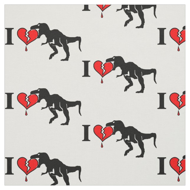 Warning! dinosaur eats heart fabric (Swatch)