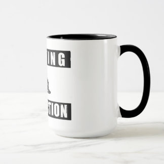 warning dj in action cup mug djing