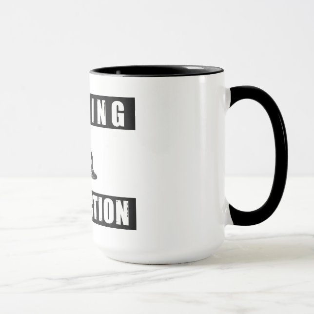 warning dj in action cup mug djing (Right)