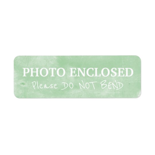 Warning Do Not Bend Painted Chalk Artwork Green Return Address Label