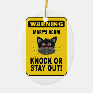 Warning door ornament - customise!