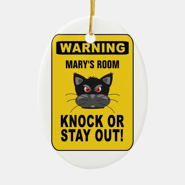 Warning door ornament - customise! (Front)