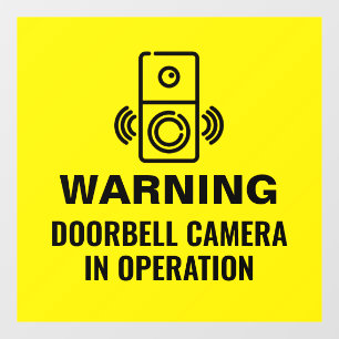 Warning Doorbell Camera In Operation  Window Cling
