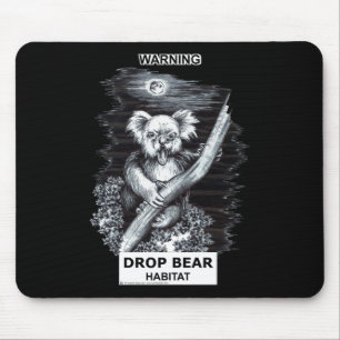 Warning: Drop Bear Habitat Mouse Mat