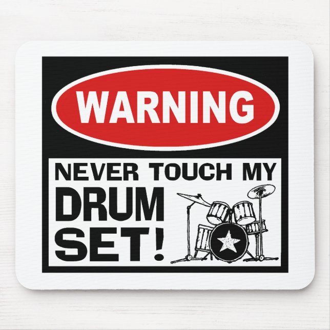WARNING - DRUMS MOUSE MAT (Front)