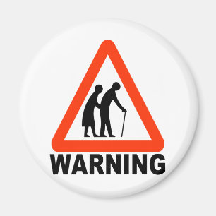 Warning - Elderly Crossing Magnet