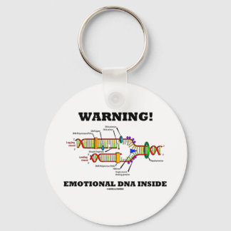 Warning! Emotional DNA Inside (DNA Replication) Key Ring