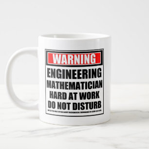 Warning Engineering Mathematician Hard At Work Large Coffee Mug