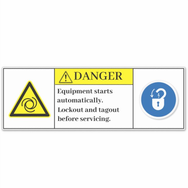 Warning Equipment Starts Label (Front)