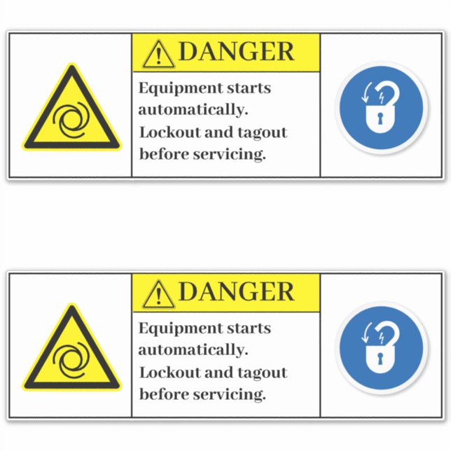 Warning Equipment Starts Label (Front)