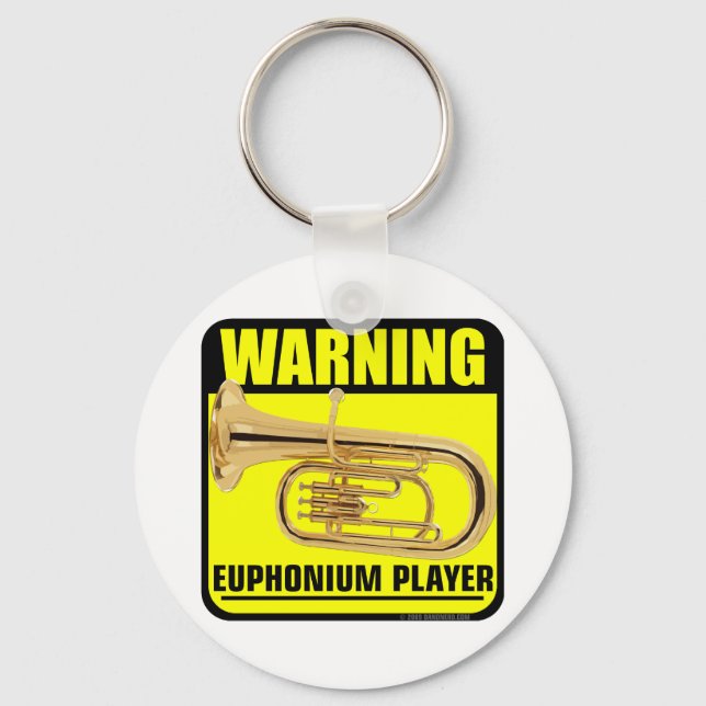 Warning! Euphonium Player Key Ring (Front)