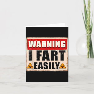 Warning Fart Easily Funny Quote Sarcastic Men Card