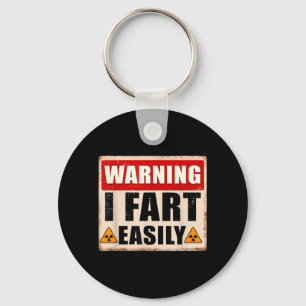 Warning Fart Easily Funny Quote Sarcastic Men Key Ring